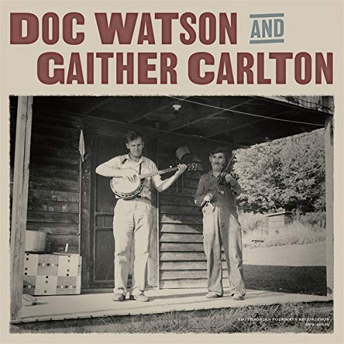 "Album cover featuring a black-and-white photo of two men with stringed instruments."