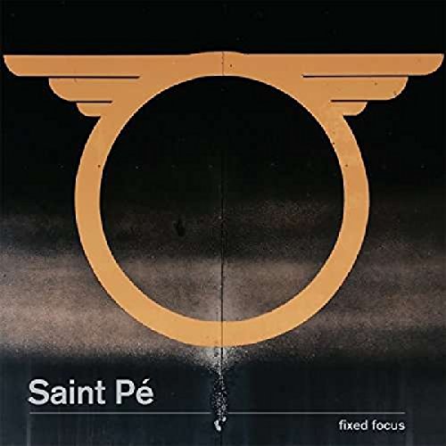 "Vinyl album cover with orange circle and wings against a dark background."