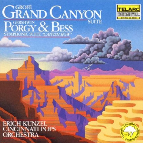 "CD cover featuring a colorful illustration of the Grand Canyon landscape."