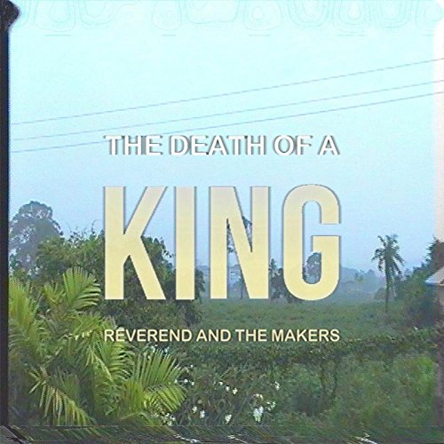 "CD cover with 'The Death of a King' text over a tropical landscape."