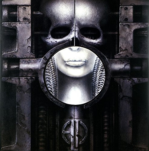 Vinyl album cover featuring a skull and a woman's face in a metal frame.