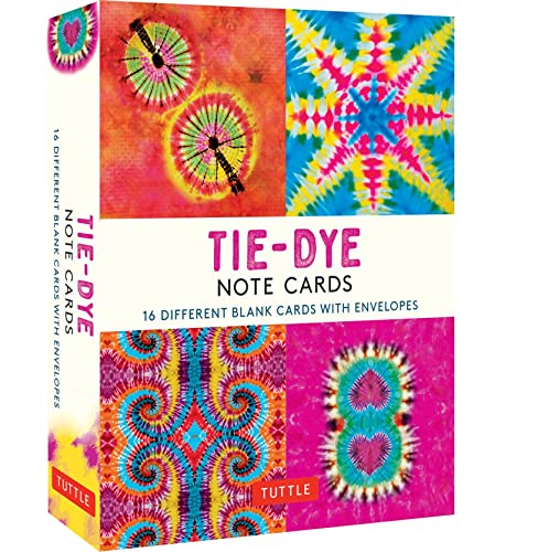 Tie-Dye Note Cards: 16 Different Blank Cards & 17 Envelopes: 16 Different Blank Cards with 17 Patterned Envelopes