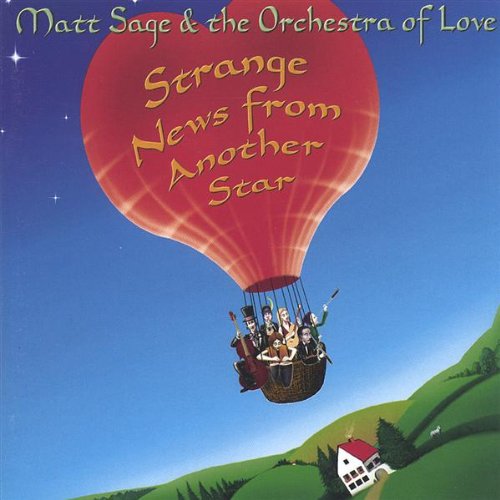 Album cover: red hot air balloon with musicians, against blue sky and green hills.