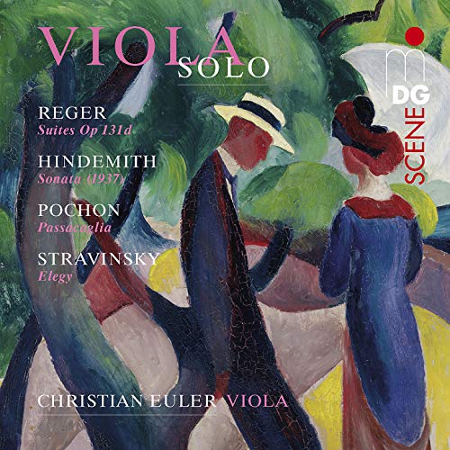 CD cover with impressionist painting of couple under umbrella, text overlay listing musical compositions.
