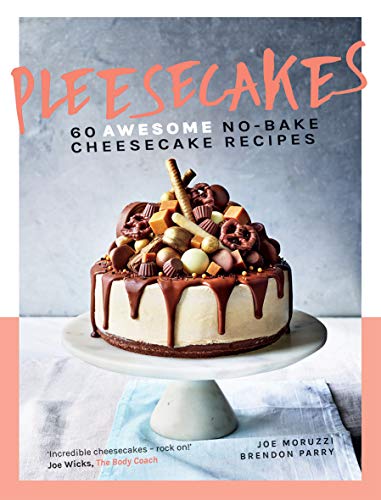 "Book cover featuring a decorated cheesecake on a white cake stand, with orange title."
