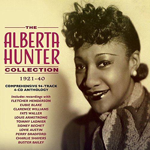 "CD cover featuring sepia-toned portrait of Alberta Hunter with title and track information."