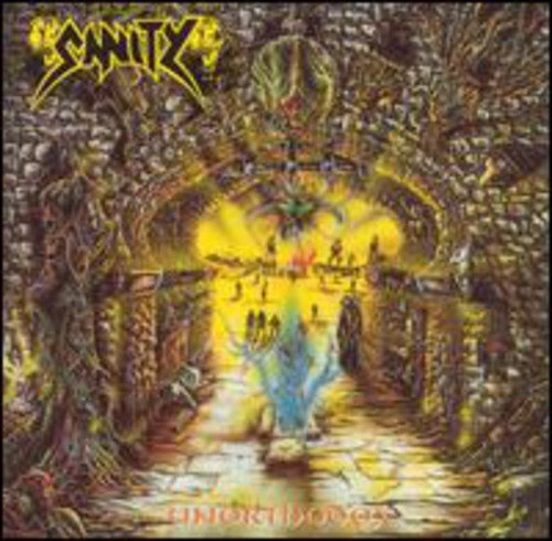 "Album cover art depicting a dark, eerie tunnel with a glowing figure and silhouettes."