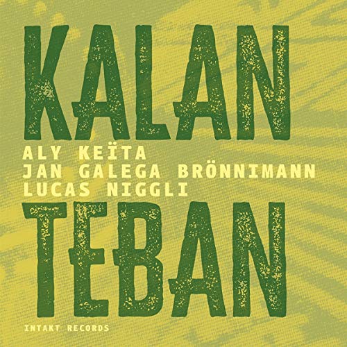 The image is a CD cover with a yellow background and green and yellow text. For accessibility purposes, a concise alt text could be: "Yellow CD cover with green and yellow text, featuring 'KALAN TEBAN' prominently."