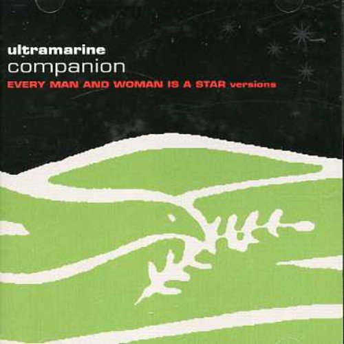 "Album cover with green abstract design on black background, featuring 'ultramarine companion' text."