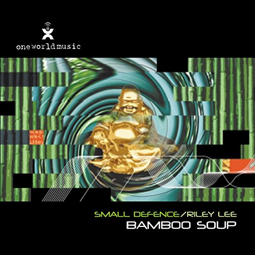 "CD cover with golden Buddha, bamboo pattern, and 'Bamboo Soup' title on black background."
