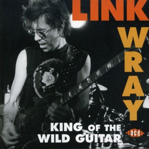"CD cover featuring a black-and-white photo of Link Wray playing an electric guitar."