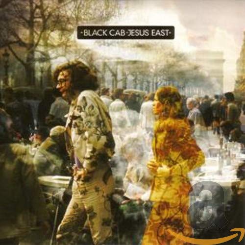 CD cover: people in vintage clothing, blurry city background.