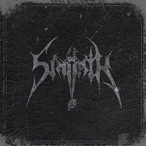 Black vinyl album cover with a silver, gothic-style logo and a dark background.
