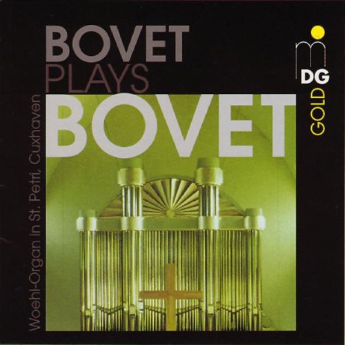 A CD cover featuring a pipe organ with a red cross, on a dark red background.