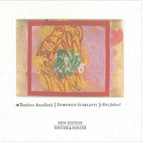 A white CD case with abstract artwork and text "Domenico Scarlatti - Vivi felice!" on the cover.