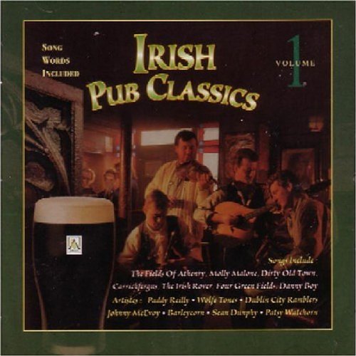 "CD cover featuring men playing instruments in a pub, with a pint of Guinness."