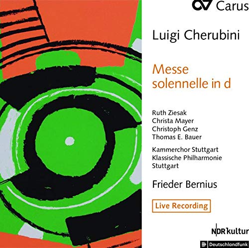 CD cover with abstract green and orange design, white text panel on the right side.