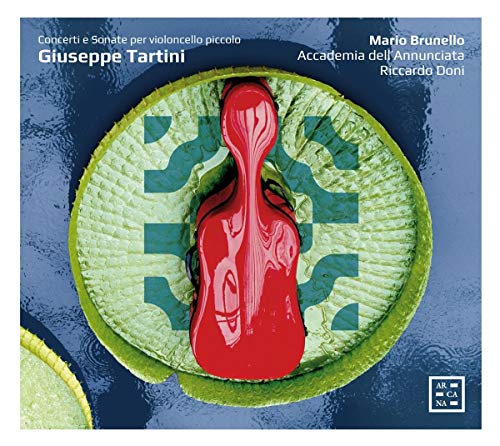 CD cover featuring a red violin on a green lily pad, blue background.
