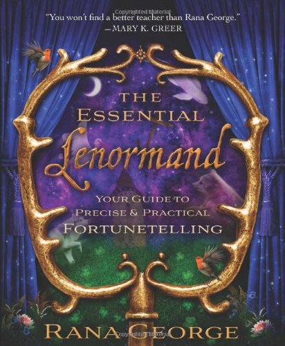 "Book cover with gold-framed mirror, birds, and flowers, on a blue curtain background."