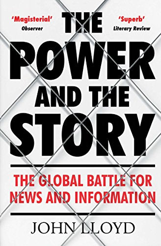 "The Power and the Story" book cover with bold title, reviews, and crisscrossing lines.