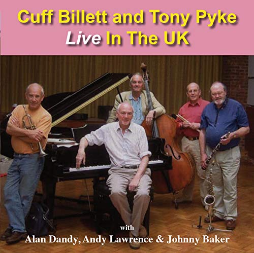 "CD cover featuring five older men with various musical instruments."
