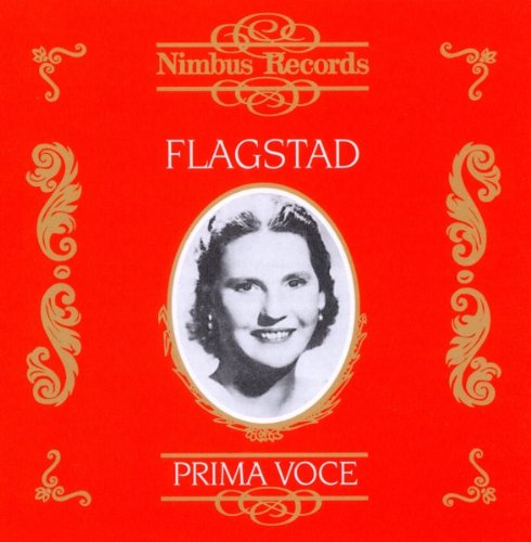 Red album cover with gold designs, featuring a black-and-white portrait of Kirsten Flagstad.