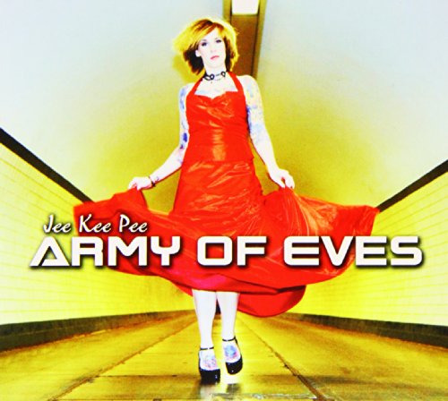Album cover featuring a woman in a red dress standing in a yellow hallway.