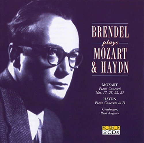 CD cover with Alfred Brendel's portrait, listing Mozart and Haydn piano concertos.