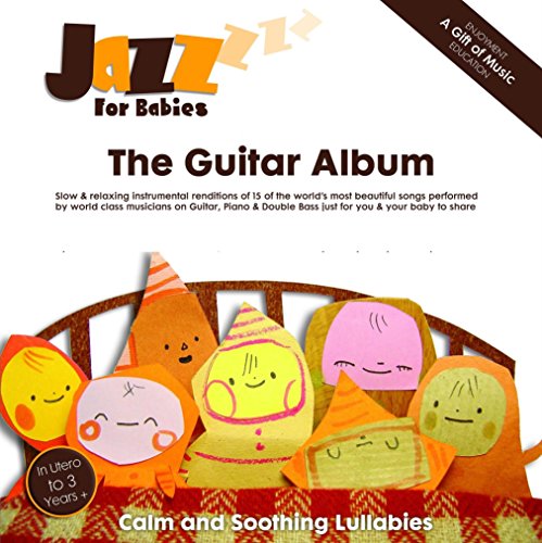 "CD cover featuring smiling baby illustrations in a crib, with 'Jazz for Babies' title."