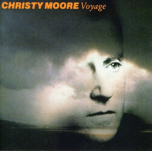 "Album cover with a close-up of a man's face shrouded in mist."