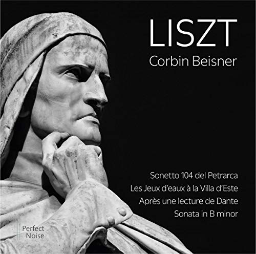"CD cover with a marble statue of a contemplative figure against a black background."