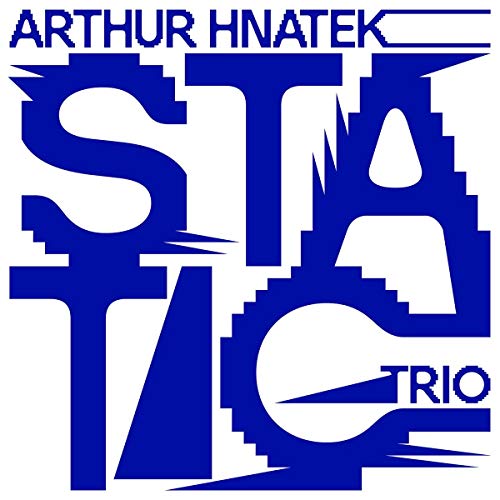 "Album cover with 'STATIC' in large blue letters on a white background."