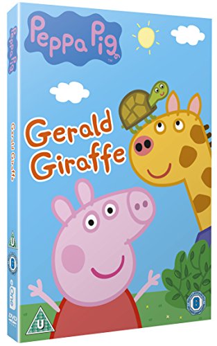 "Peppa Pig DVD case featuring Peppa, Gerald Giraffe, and a turtle on a blue background."