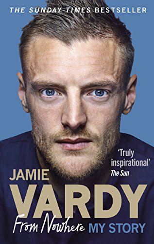 Book cover featuring Jamie Vardy's face against a blue background with title text below.