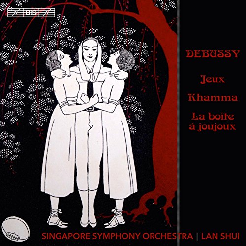 Black album cover with red accents, featuring white illustration of three figures under a tree.