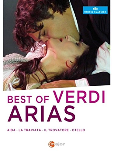 DVD cover featuring a man and woman embracing, with text "Best of Verdi Arias".