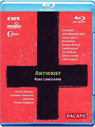"Blu-ray cover with red background, black cross, and white and green text."