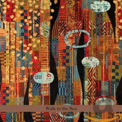 "Album cover with abstract, colorful design and text 'Walk to the Sea'."