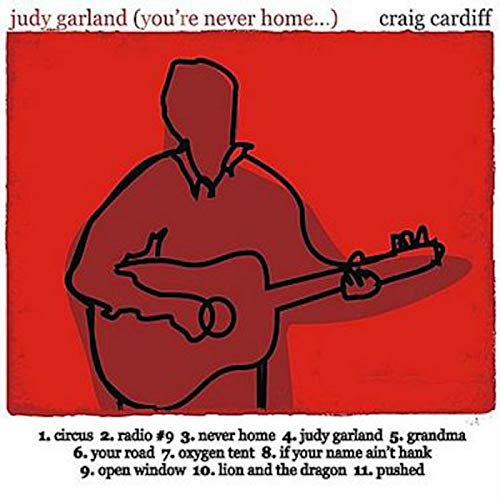 "Red album cover with a man playing guitar, tracklist below."