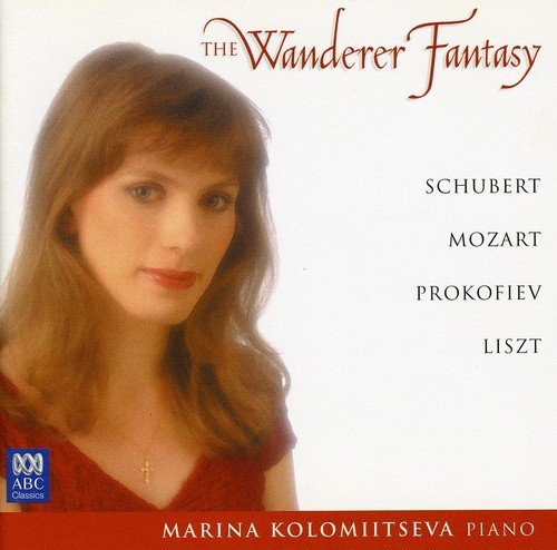 CD cover featuring a woman in a red dress, with composer names listed.