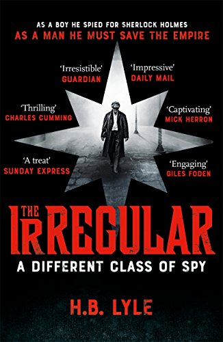 "The Irregular" book cover featuring a man in a trench coat under a star shape.