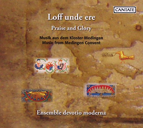 A CD cover with medieval illustrations on a parchment-like background.