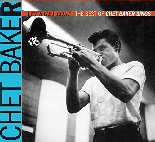 Chet Baker album cover featuring a black-and-white photo of him playing trumpet.