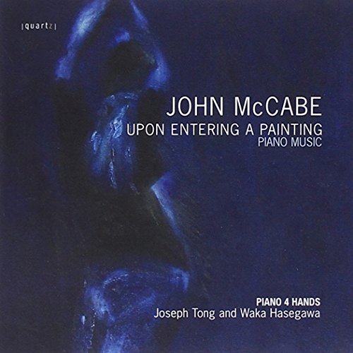 "CD cover with abstract blue artwork and white text, featuring 'John McCabe' and 'Upon Entering a Painting'."
