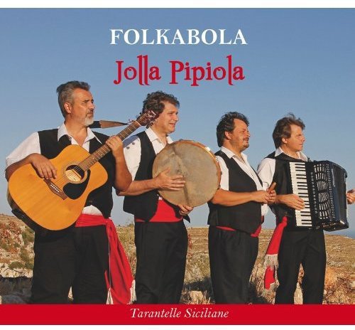 "CD cover featuring four men playing instruments outdoors."