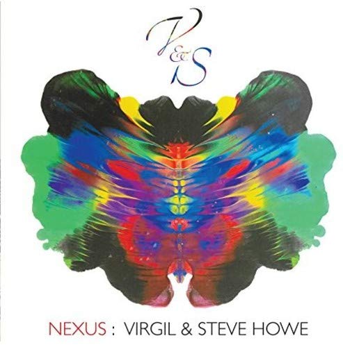 "Album cover with colorful, abstract butterfly design and 'V&S' initials on a white background."