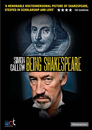 DVD cover for "Being Shakespeare" featuring Simon Callow and a sketch of Shakespeare.