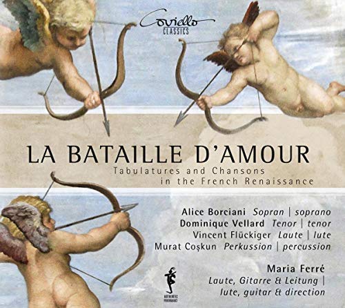 CD cover featuring three cherubs with bows and arrows, Renaissance-themed music album.