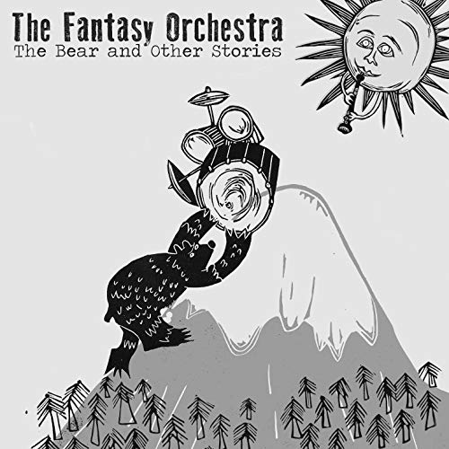 Vinyl record cover featuring a whimsical illustration of a bear playing drums.