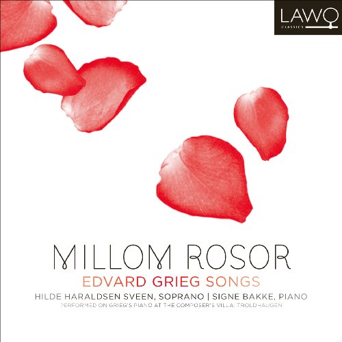 "CD cover with red rose petals and 'Millom Rosor' text on a white background."